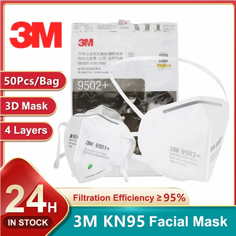 3M Mask 9502+ - 3M KN95 Face Mask 9501+/9502+ Original