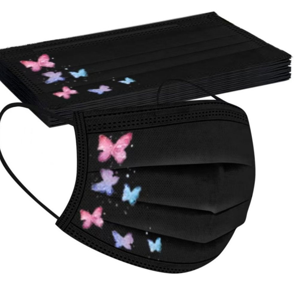 10pcs Colorful Butterfly Print - Cloth Face Mask Washable recension och pris